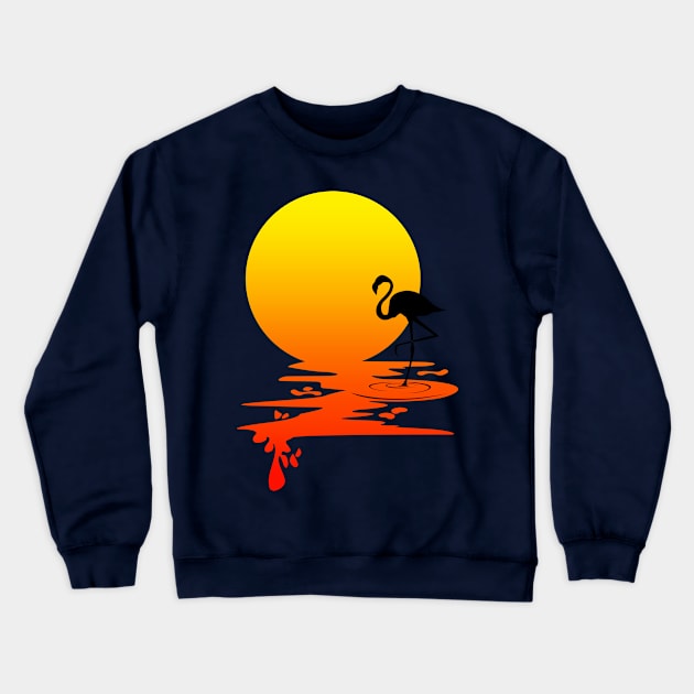 Sunset flamingo Crewneck Sweatshirt by pranata